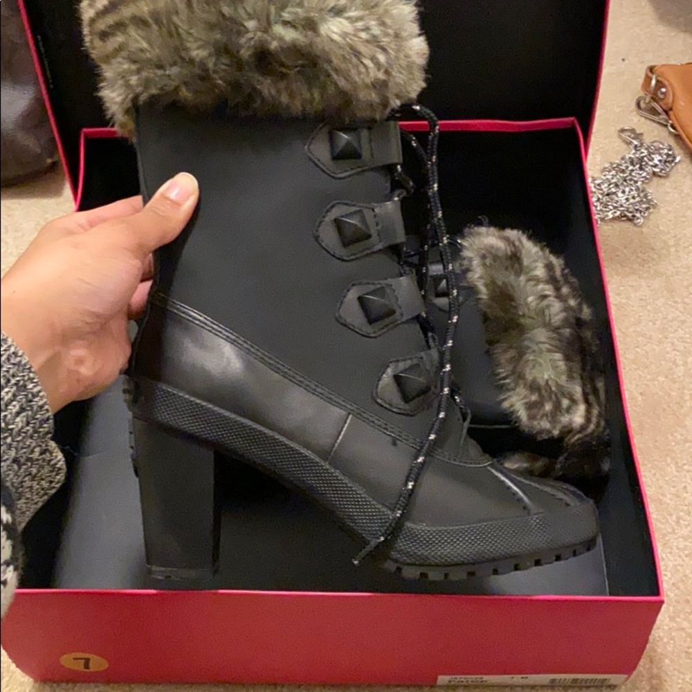 Juicy Couture PAIGE Heel LaceUp Boots Blac